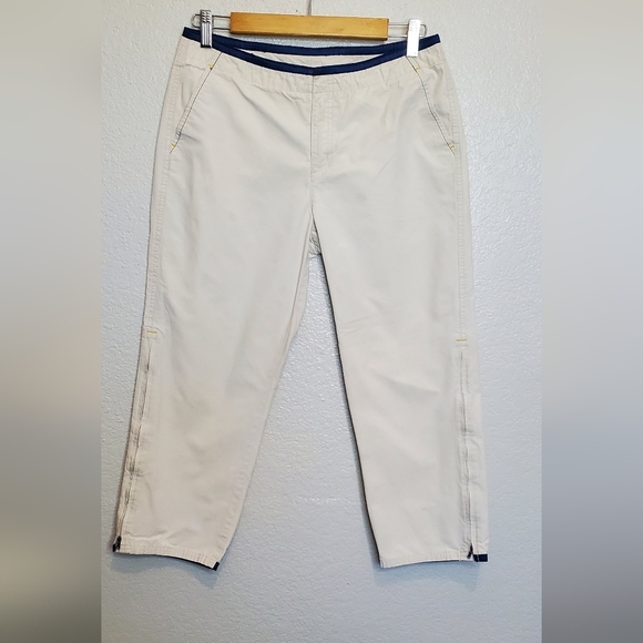💚5/$25 Express Cream Chino Fit Crop Cotton Casual Pants With Pockets Size 7/8 - Picture 8 of 8